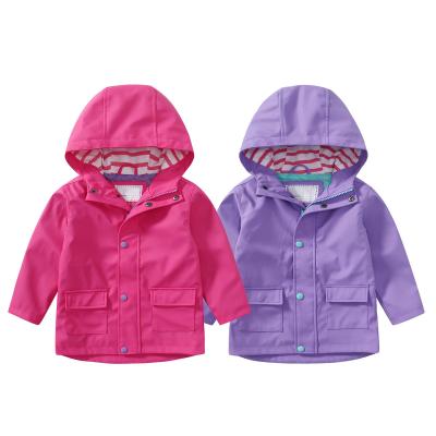 China Chaquetas impermeables de encargo tejidas muchachas de la capa de lluvia de la ropa de los niños de la chaqueta de la lluvia de los niños del arreglo para requisitos particulares del OEM en venta