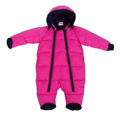 China Latest design newborn baby kids winter coverall fashion fushcia pattern soft coverall for baby kids for sale