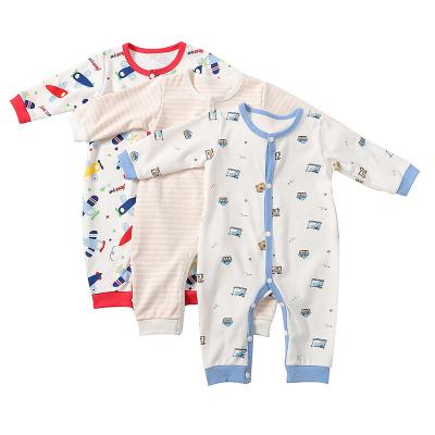 China Frühjahrskollektionssäuglingsbaby-Spielanzug-langärmlige Baumwolle Druckoverall bereit, Kleidungsabnutzung der hohen Qualität zu versenden zu verkaufen