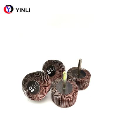 China Stainless Polish/Metal Polish Stainless/Metal Abrasive Flap Polishing Wheel With Spindle For Matel And Wood for sale