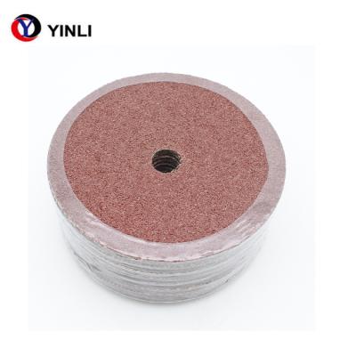 China High Efficiency 180*22mm Aluminum Oxide 36grit Abrasive Cloth Fiber Disc For Metal for sale