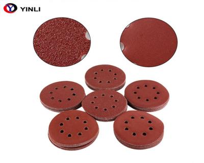 China 5 Inch Polishing Wood Durable Red Sanding Disc For Polishing Wood for sale