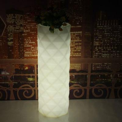 China Eco-friendly Glowing Led Flower Pot Plastic Multi Color Change Hotel Lobby Indoor Use Flower Vase Holiday Decor Led Flower Pot for sale