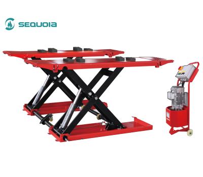 China Factory Price Mobile Mid Rise Mobile Scissor Car Lift With Pneumatic Unlock for sale