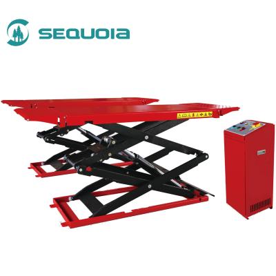 China auto garage on the ground ultra thin car lift price scissor car lift with 3500kg hydraulic cylinder for sale