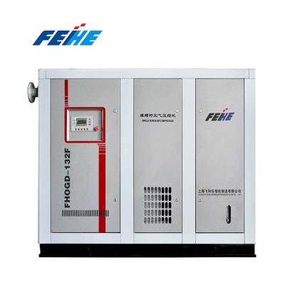 China Lubricated exported to Myanmar FEIHE FHOGD-132F screw air compressor, 2 sets, 380/3/50, made in China for sale