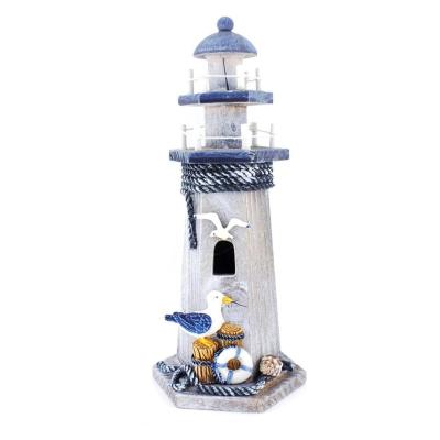 China Europe Nautical Seabird Lighthouse Wooden Model Home Decoration for sale