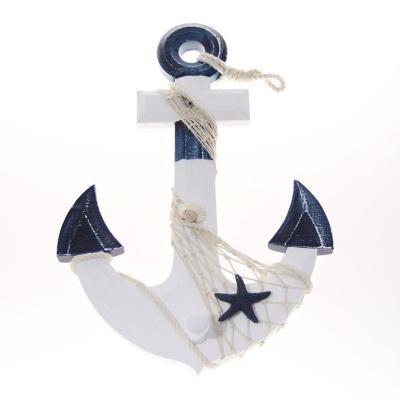 China Sustainable Blue White Anchor Towel Hat Coat Hangers Hanging Hook for sale