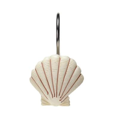 China Mediterranean New Products Fashion Decorative Home Bathroom Seashell Shower Curtain Hooks for sale