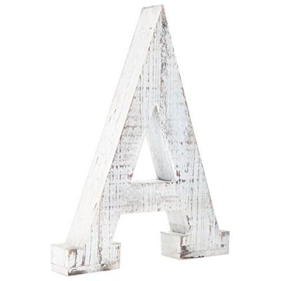 China Natural Material New Products Distressed Alphabet Wall Decor Letters White Wood for sale