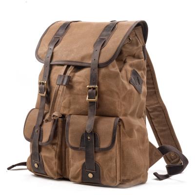 China Vintage Low Moq Anti Theft Business Canvas Outdoor Backpack Lightweight Durable Anti-theft Backpack Casual Travel for sale