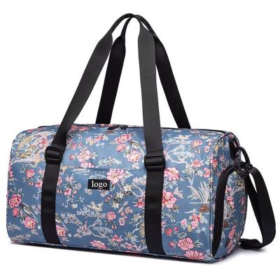 China Waterproof Custom Girls Gym Duffel Bag Print Multi-size Laptop Weekender Travel Waterproof Duffel Bag With Shoe Compartment Sports Duffel Bag for sale