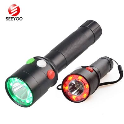 China Emergency Specialized Long Range Tricolor Aluminum Alloy Torch Railway Signal Led Rechargeable Flashlight for sale