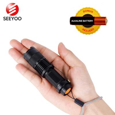 China Q5 Zoomable Camping Portable Water Proof Customized Mini Tactical Flashlight Torch Light, Small Flash Light Led Flashlights With Clip for sale