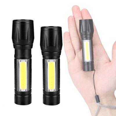 China Multi Light Mini Led Flashlight, 3 Function Portable USB Emergency Aluminum Zoom Rechargeable Waterproof COB Work Mode Led Torch for sale