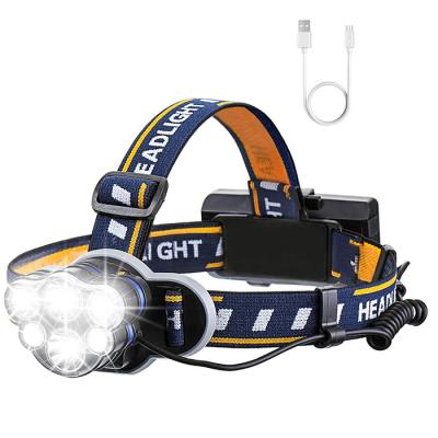 China Best Security Light Camping Red Head Lamp, Working Headlamps 7 Modes 45-Degree Swivel Head LED Waterproof Camping Headlamp Flashlight for sale