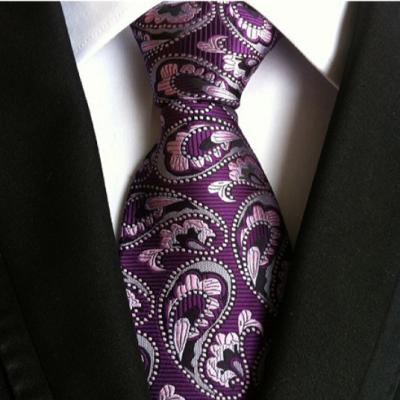 China Wholesale 100 Y High Polyester Color Flower Dentity Polyester Fabric Jackuard Woven Mens Ties for sale