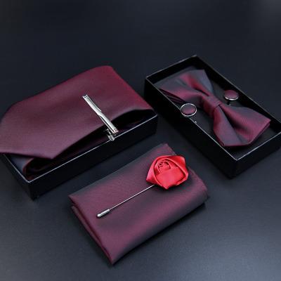 China Wholesale Men's Tie Gift Formal Business 6-Piece Set Business Gift Handkerchief Set Suit Decoration Gift Sets for sale