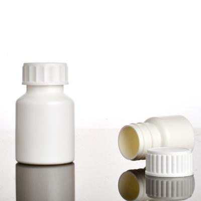 China Empty White Plastic Pill Capsule Medicine Pill Bottles With Sealing Medicine Bottles for sale