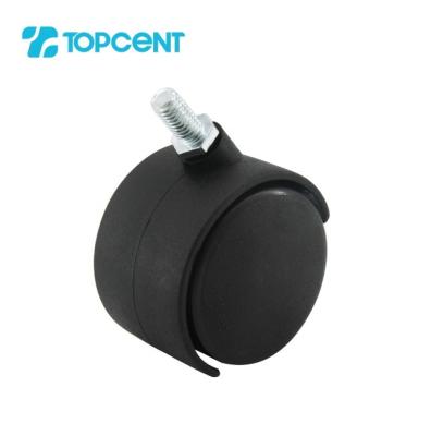 China Topcent Modern Sample Furniture Free Caster Locking Cutout Office Plastic Chair Swivel Caster Twin Braking Wheels With Brake for sale