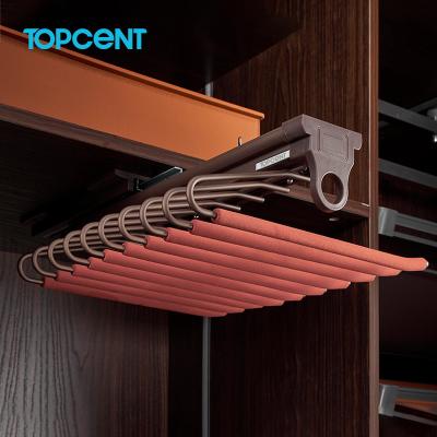 China Topcent Factory Direct High Quality Expandable Modern Design Space Saving Accessories Cabinet Metal Trouser Pants Rack Hangers for sale