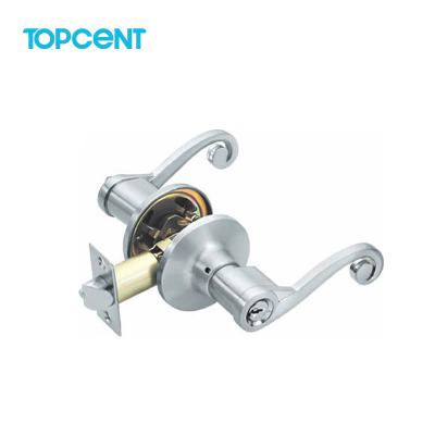 China Stainless Steel+Zinc Alloy Topcent Stainless Steel Passage Latch Tubular Door Handle High End Lever Lock Zinc Alloy for sale