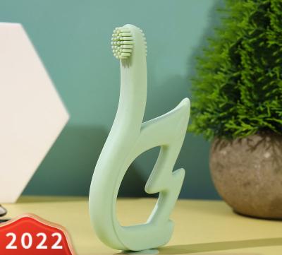 China Toy Hintcan Soft 2022 New Baby Gum Toothbrush Silicone Swan Tooth Gel Silicone Swan Baby Molars With Brush Head for sale