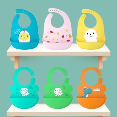 China 2022 Hot Sale Silicone Food Grade Sublimation Baby Bib BPA Free Waterproof Baby Bibs With Pocket For Toddler for sale