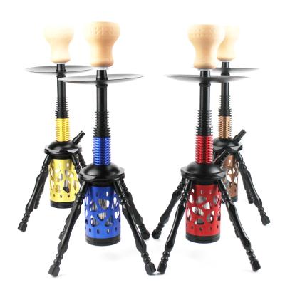 China Hintcan shisha metal led hookah set accessories metal rocket smoking portable mini hookah with led light for sale