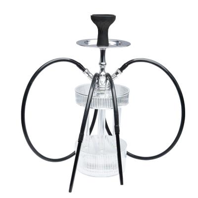 China 2022 New4 Pipes Eco-friendly 3pipes 2 Pipes Type Arabic Acrylic Cube Cylindrical Hookah Shisha Set With Led Multicolor Light for sale