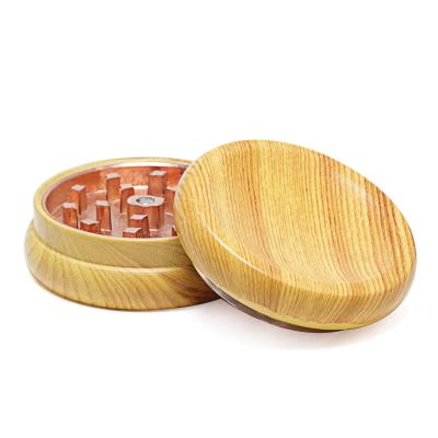 China Personalizar Wood Plastic Custom Grinder Herb Model Accessories Smoking Spice 55mm 2 Layers Cigarette Model Wooden Herb Plastic Grinders for sale