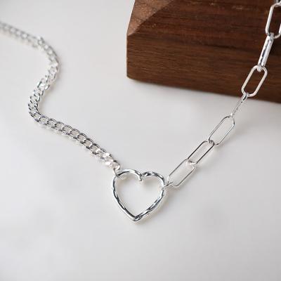 China CLASSIC 2023New Simple Design Sterling Silver Bracelet Heart Love Link Chain Bracelet S925 Silver Geometric Bracelet for sale