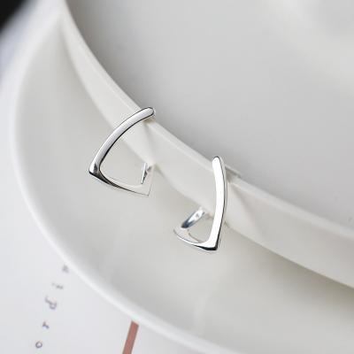 China CLASSIC 925 Sterling Silver geometric stereoscopic square earrings fashion simple ear buckle for sale