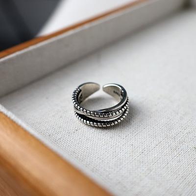 China CLASSIC Retro 925 Sterling Silver Ring Multi-layer Winding Twist Open Ring for Women Girls Gift Wholesale for sale