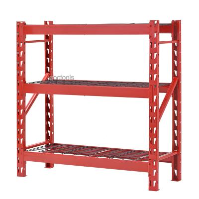 China Corrosion Protection Steel Welded Heavy Duty Garage Shelving Rack With Four Adjustable Wire Steel Shelves for sale