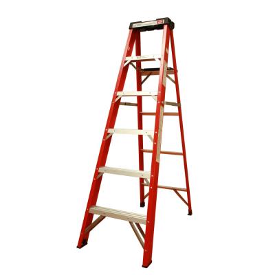 China Insulation Ladders High Quality 300 Pound Load Capacity Fiberglass Triangle Fiberglass Step Ladder for sale