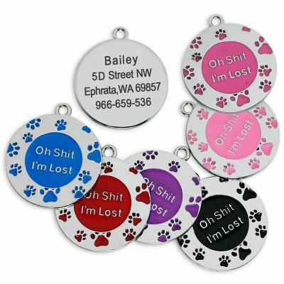 China Factory Custom Stainless Steel Anti Shedding Dog Collar Dog Tag Metal Viable Pendant Dog Tag for sale