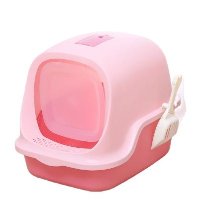 China Factory Customized Workable Anti-splash Cat Toilet Ears Clamshell Type Fully Enclosed Cat's Litter Box Pet Care Products for sale