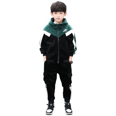 China 2021 90%cotton Thicken Two-Piece Clothing Set Boys Hoodie Boys Clothes New Children Boys Suit Autumn Winter for sale