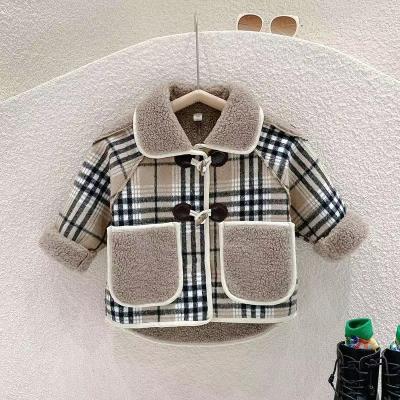 China New children winter windproof clothing boys thickened coat striped outwear warm fur jacket for sale