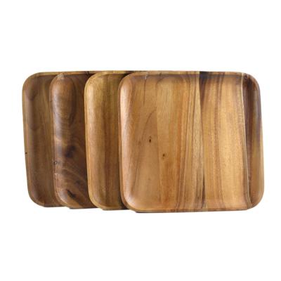 China Sustainable Luxury Custom Food Tray Wooden Dinner Dishes Sets Of 4 for sale