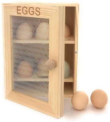 China Japan Style Hot Sale Egg Rack Countertop Egg Cabinet Storage Natural Wooden Egg Box For Kitchen for sale