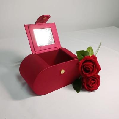 China Recyclable Factory Custom Large Capacity Red Recycled Cosmetic Paper Box for sale