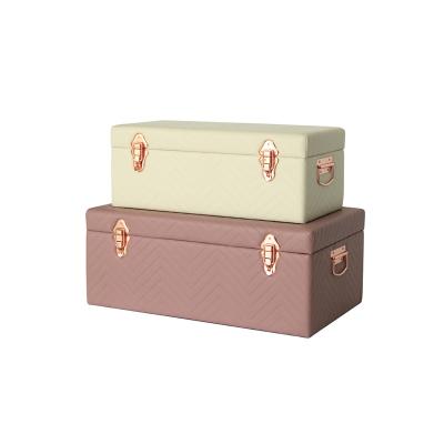 China Space Saving Style Stitching Leather Trunk Set for sale