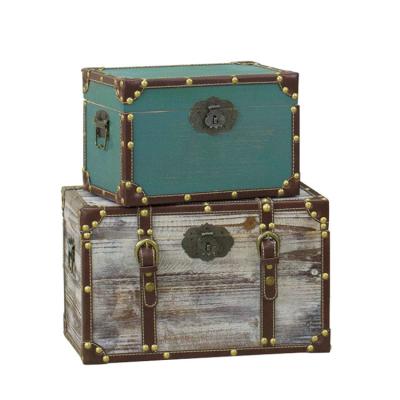 China Sustainable Home Decorative Natural Wood Chest Trunk Large Wooden Trunk Boxes for sale