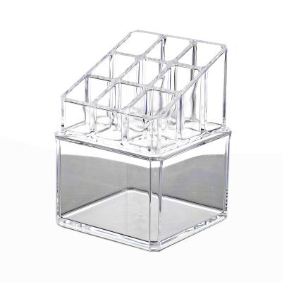 China Viable Cosmetics Transparent Built-in Brow Pencil Lipstick Storage Box for sale