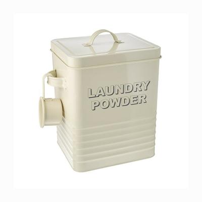 China Single Viable Household Laundry Powder Storage Box With Cover And Spoon Set for sale