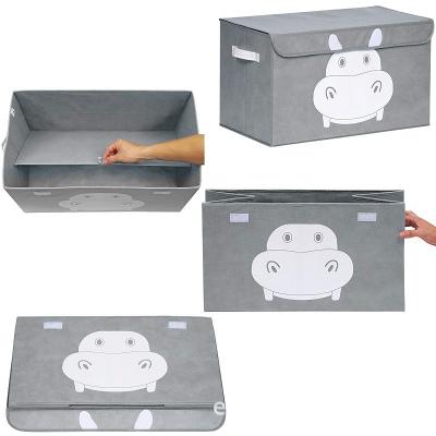 China Sustainable Fabric Toy Boxes For Kids , Folding Storage Cases Used For Toy Organization for sale