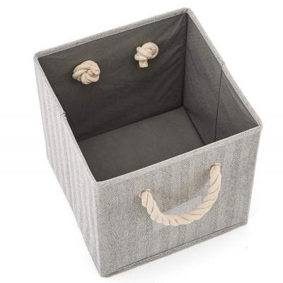 China Viable Decorative Toy Boxes Organization, Fabric Storage Cube with Rope for sale