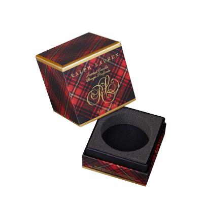 China Luxury Custom Reused Materials Logo Lid And Shoulder Round Neck Packaging Perfume Base Glass Bottle Candle Aluminum Stamp Rigid Gift Box for sale